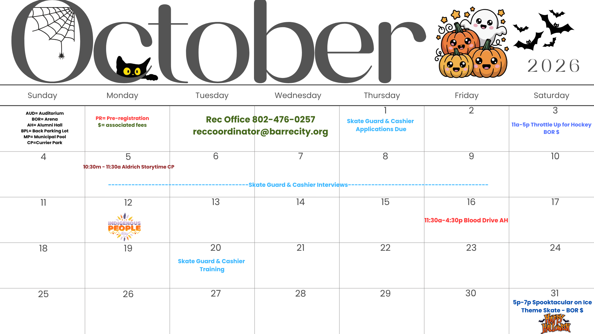 October Calendar